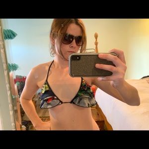 Ruffled multicolored string bikini